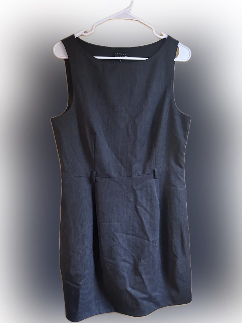 Theory Bergdorf Goodman Dark Gray Sleeveless Sheath Dress